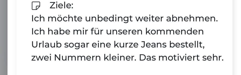Kundinnen-Nachricht: eine Jeans zwei Nummern kleiner bestellt