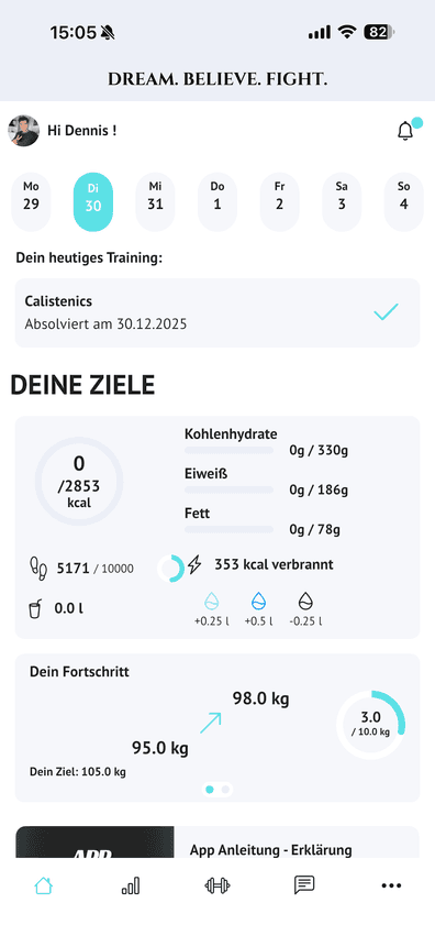DBF-Coaching App – Dein Dashboard
