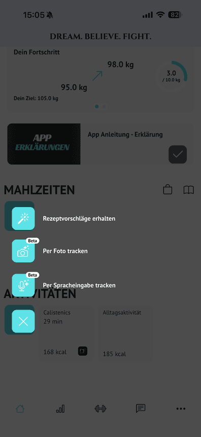 DBF-Coaching App – Flexibles Tracking