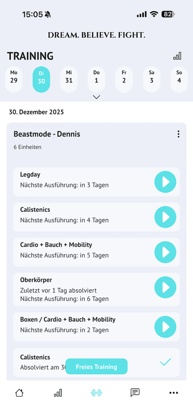 DBF-Coaching App – Dein Trainingsplan